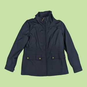 Brooks‎ Brothers 346 Jacket Womens 8 Navy Rain Lightweight Full Zip Snap LS